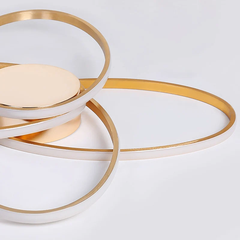Plafonnier LED superposé doré en acrylique, design nordique, luminaire décoratif d'intérieur, idéal pour un salon Clearhalo