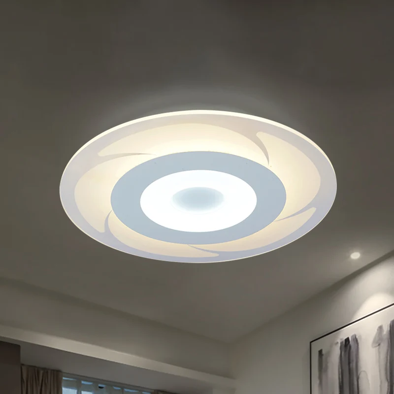 Plafonnier LED ultra fin en acrylique, plafonnier moderne à LED en blanc chaud/blanc, 16,5"/20,5"/24,5" de large Clearhalo