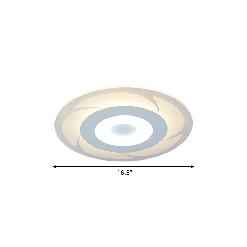 Plafonnier LED ultra fin en acrylique, plafonnier moderne à LED en blanc chaud/blanc, 16,5"/20,5"/24,5" de large Clearhalo
