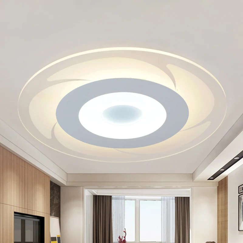 Plafonnier LED ultra fin en acrylique, plafonnier moderne à LED en blanc chaud/blanc, 16,5"/20,5"/24,5" de large Clearhalo