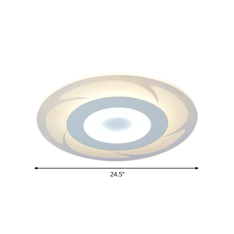 Plafonnier LED ultra fin en acrylique, plafonnier moderne à LED en blanc chaud/blanc, 16,5"/20,5"/24,5" de large Clearhalo