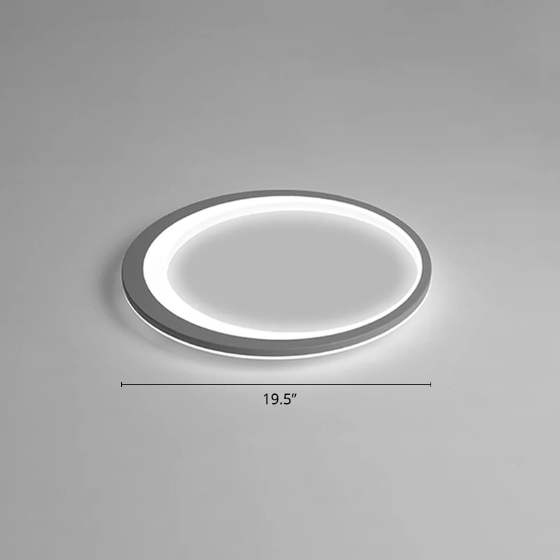 Plafonnier LED ultra fin en acrylique pour chambre à coucher, style nordique, gris-blanc Clearhalo