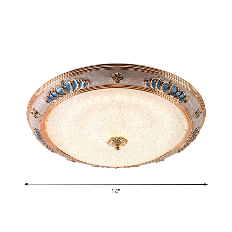 Plafonnier LED en verre dépoli, luminaire de campagne, 14/16/19,5 pouces de large, éclairage encastré pour chambre à couch...