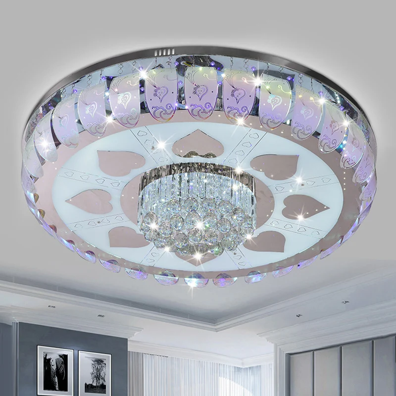 Plafonnier LED en verre à motifs contemporain chromé rond pour hall d'entrée, 19,5"/23,5" de large Clearhalo