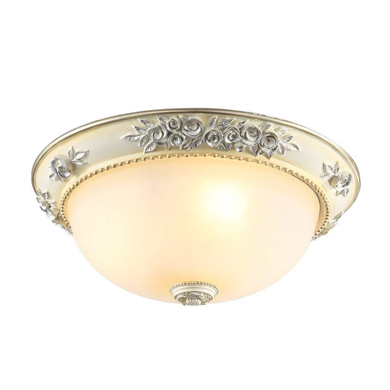 Plafonnier à 2/3 lumières de style traditionnel en forme de dôme en verre blanc proche du plafonnier, largeur 30,5 cm/38,1...