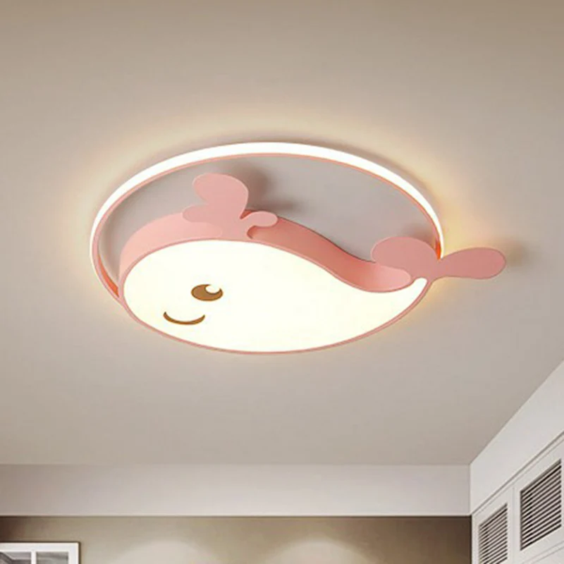 Plafonnier métallique en forme de dauphin, luminaire de plafond LED simple pour chambre d'enfant Clearhalo