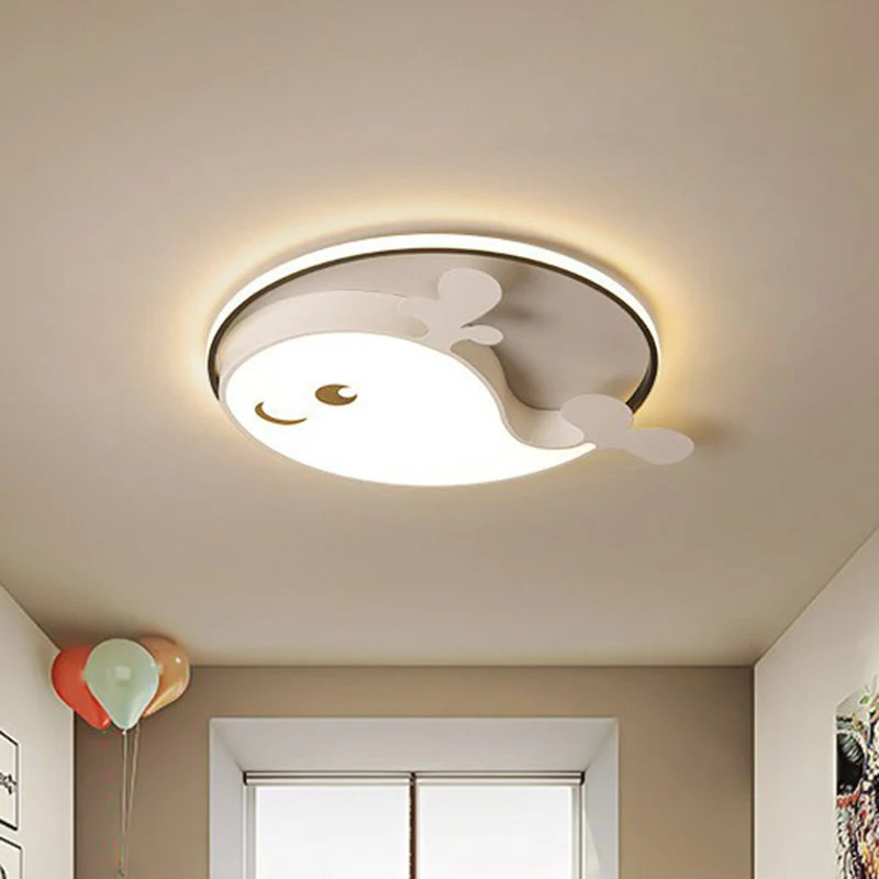 Plafonnier métallique en forme de dauphin, luminaire de plafond LED simple pour chambre d'enfant Clearhalo