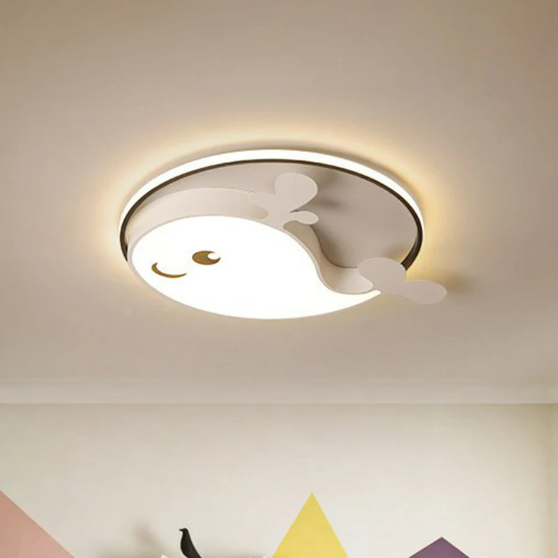 Plafonnier métallique en forme de dauphin, luminaire de plafond LED simple pour chambre d'enfant Clearhalo