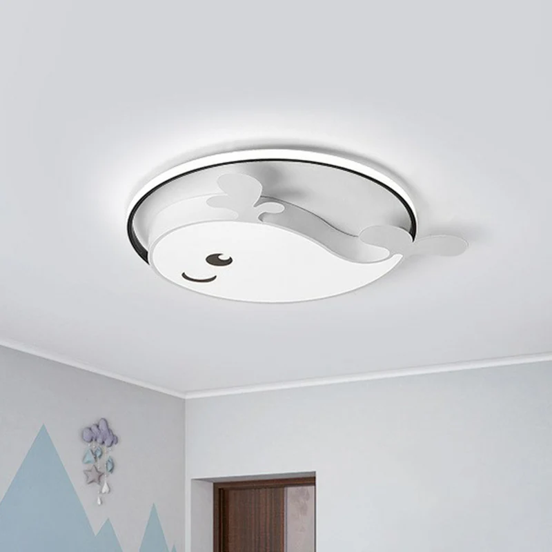 Plafonnier métallique en forme de dauphin, luminaire de plafond LED simple pour chambre d'enfant Clearhalo