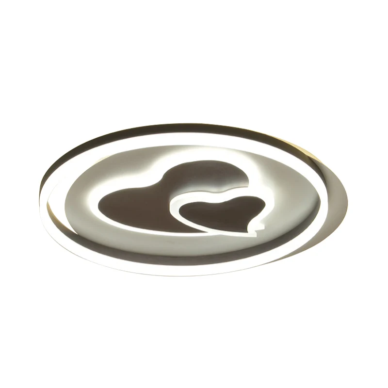 Plafonnier noir mignon 2 coeurs aimants acrylique LED plafonnier pour chambre d'enfant adulte Clearhalo