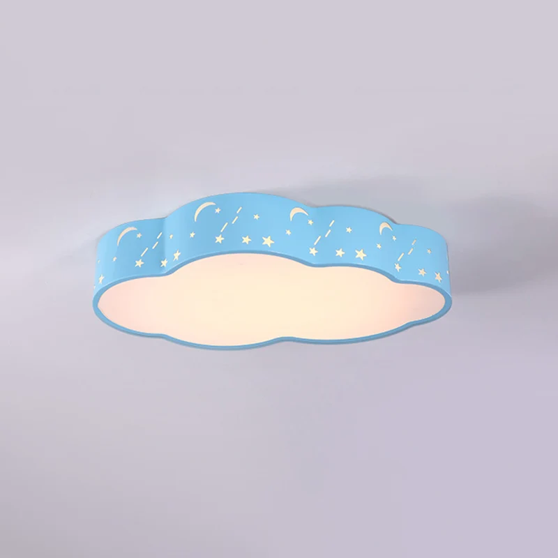 Plafonnier nuage évidé Macaron en acrylique, luminaire LED rouge/jaune/bleu, largeur 20.5"/24.5" Clearhalo