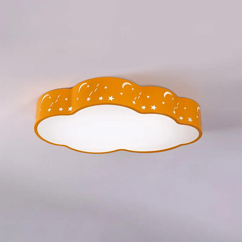 Plafonnier nuage évidé Macaron en acrylique, luminaire LED rouge/jaune/bleu, largeur 20.5"/24.5" Clearhalo