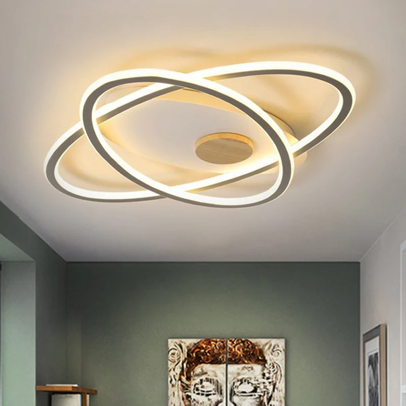 Plafonnier ovale en acrylique de 16,5 "/20,5 po W Simplicity LED, éclairage semi-encastré gris, lumière chaude/à couleur c...