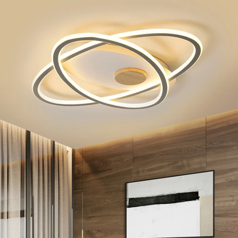 Plafonnier ovale en acrylique de 16,5 "/20,5 po W Simplicity LED, éclairage semi-encastré gris, lumière chaude/à couleur c...