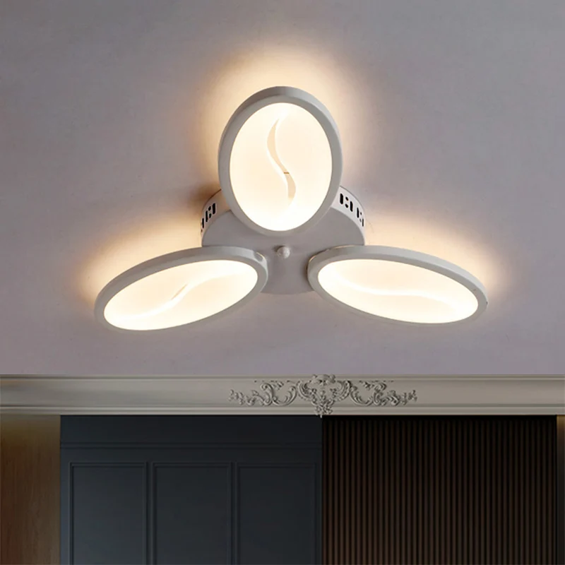 Plafonnier ovale en acrylique LED moderne, 3/6/9 lumières, luminaire encastré, lumière chaude/blanche/naturelle, pour sall...