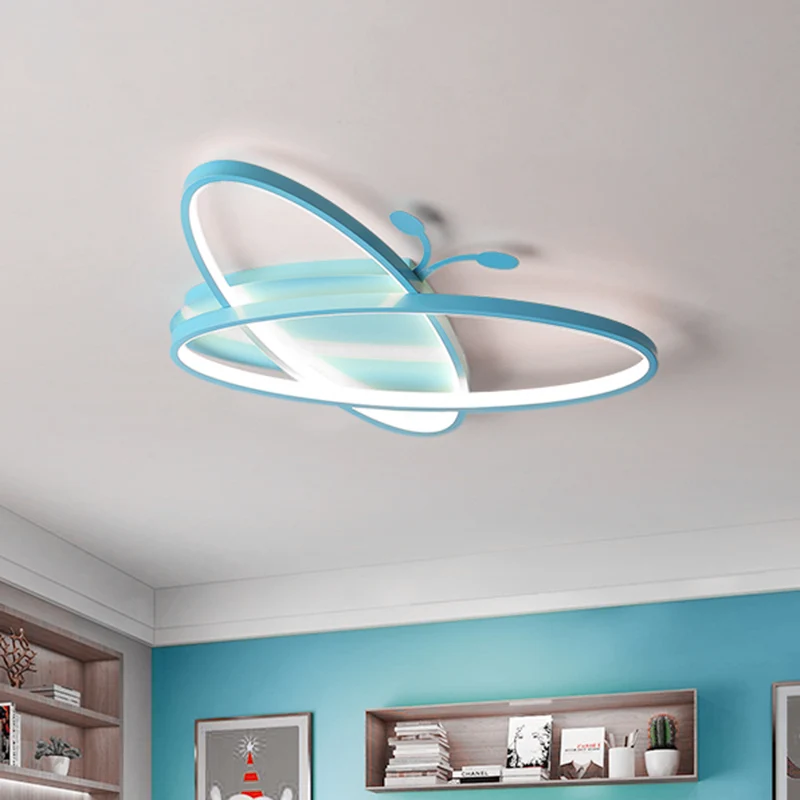 Plafonnier papillon rose/bleu, Style enfants, en fer, LED, encastré, pour la maternelle Clearhalo