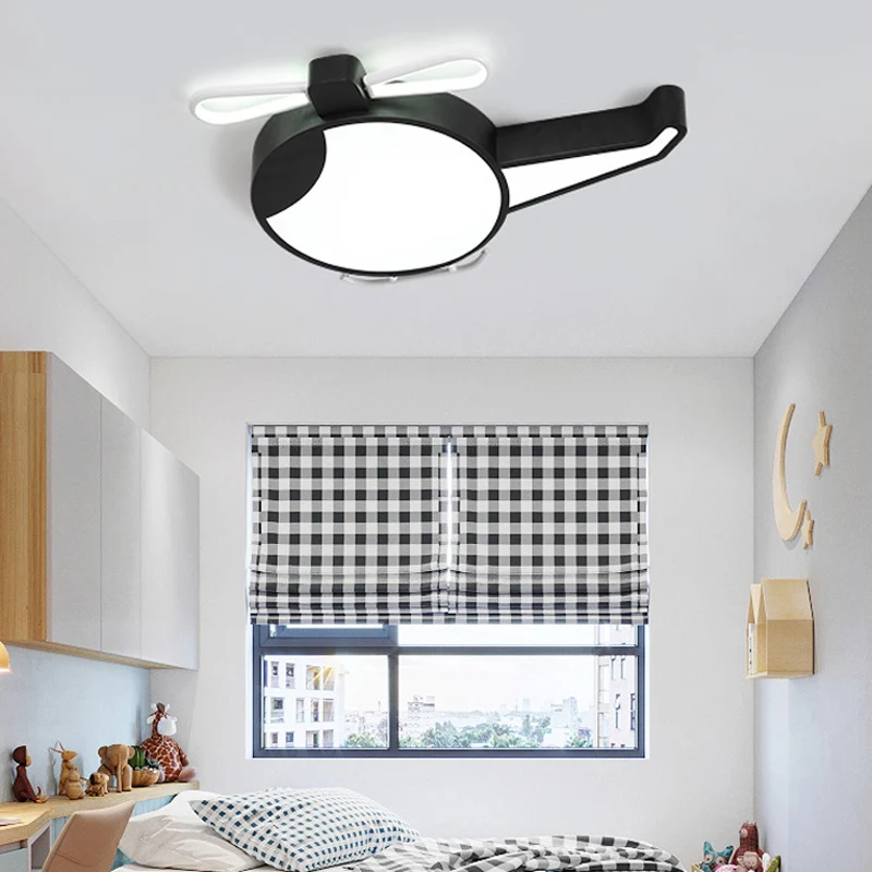 Plafonnier plat en forme d'hélicoptère de dessin animé, luminaire de plafond LED en acrylique pour parc d'attractions Clea...