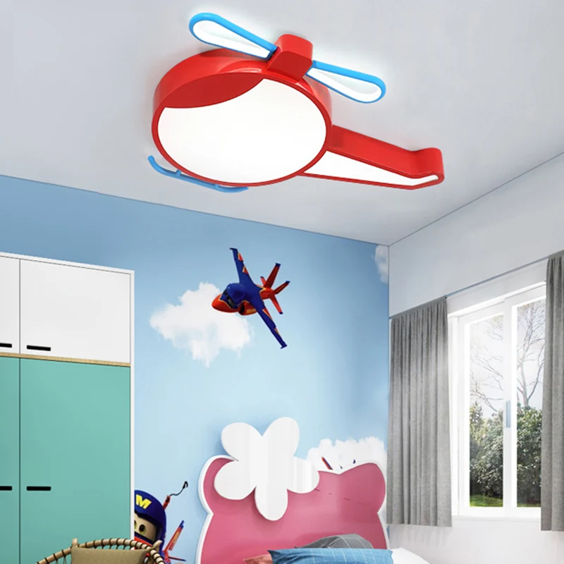 Plafonnier plat en forme d'hélicoptère de dessin animé, luminaire de plafond LED en acrylique pour parc d'attractions Clea...