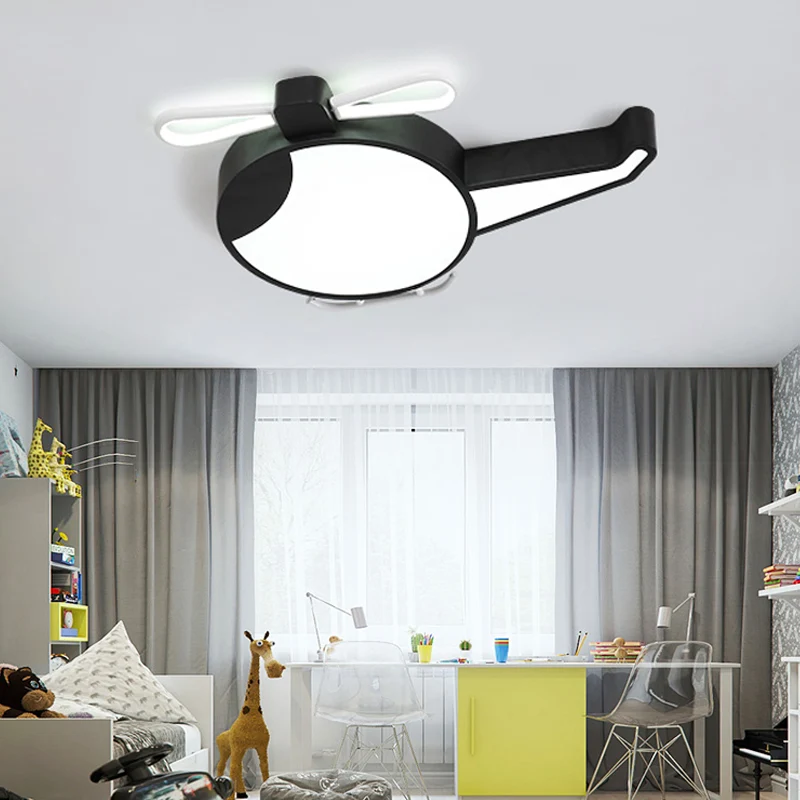 Plafonnier plat en forme d'hélicoptère de dessin animé, luminaire de plafond LED en acrylique pour parc d'attractions Clea...