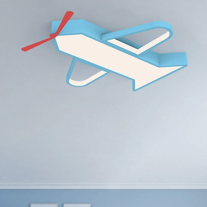 Plafonnier pour chambre d'avion, éclairage LED en métal et acrylique, style dessin animé, luminaire suspendu en bleu Clear...