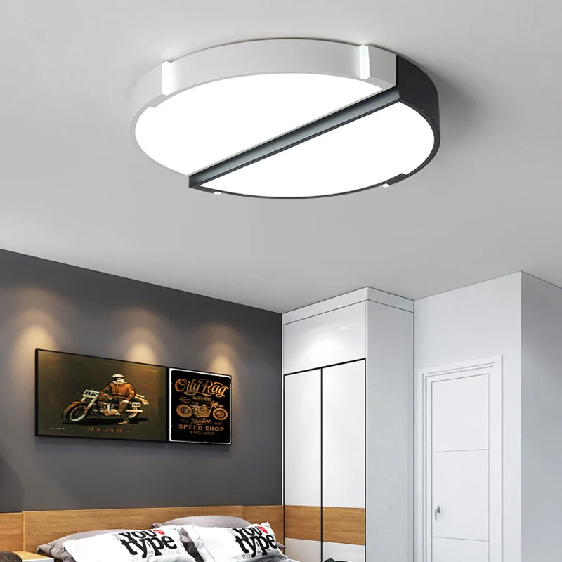 Plafonnier rond en acrylique de Style monochromatique, luminaire décoratif d'intérieur, idéal pour une salle à manger Clea...
