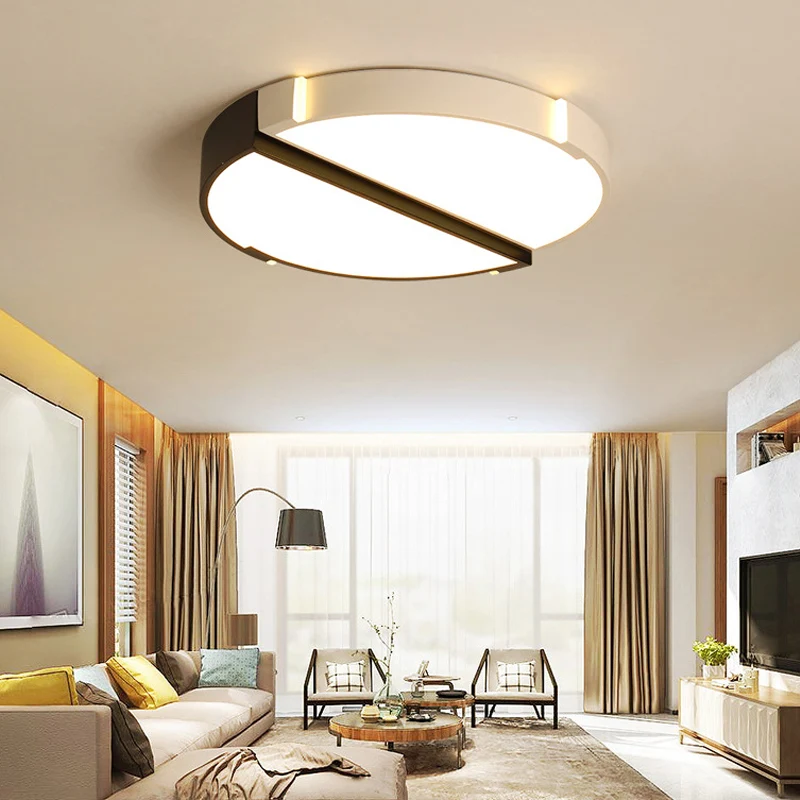 Plafonnier rond en acrylique de Style monochromatique, luminaire décoratif d'intérieur, idéal pour une salle à manger Clea...