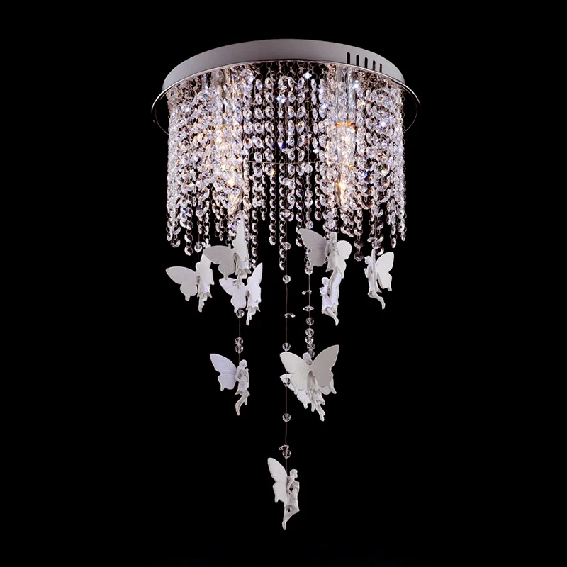 Plafonnier rond argenté 16/19,5/23,5 pouces W, moderniste, 5/8/10 lumières, cascade de verre, ombré en cristal, éclairage...