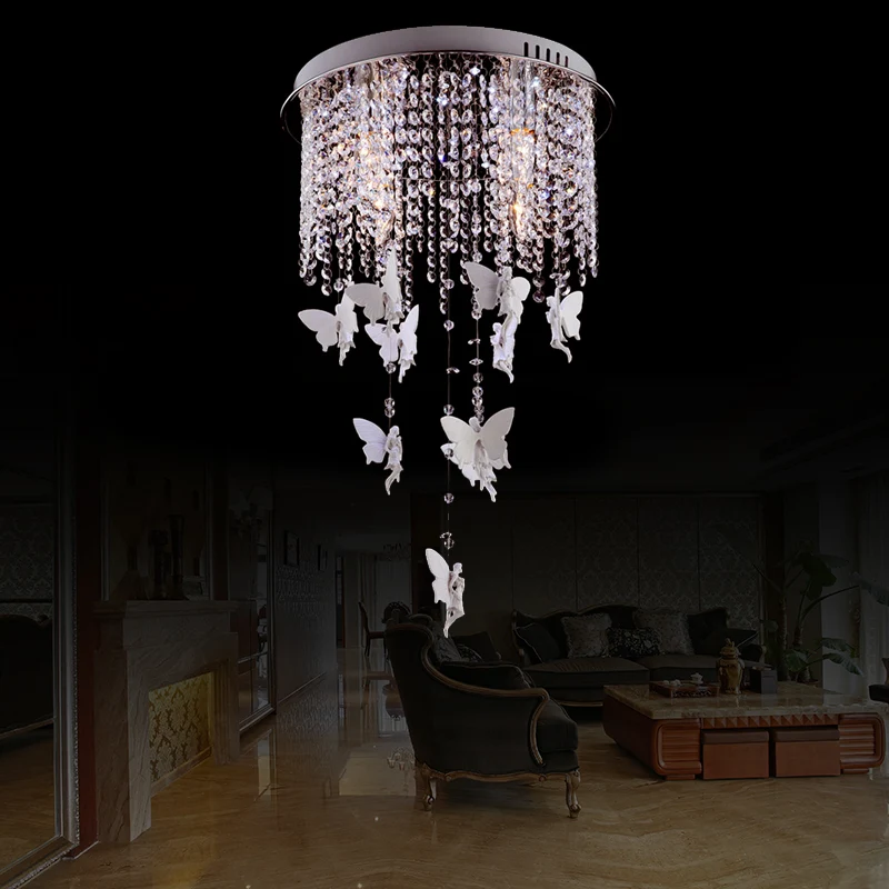 Plafonnier rond argenté 16/19,5/23,5 pouces W, moderniste, 5/8/10 lumières, cascade de verre, ombré en cristal, éclairage...