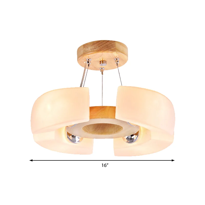 Plafonnier rond en bois à 4/6 lumières, luminaire moderne et unique, chaud/blanc Clearhalo