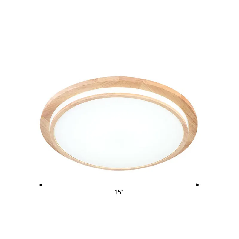 Plafonnier rond en bois naturel Simplicity LED beige, lumière blanche chaude/blanche, 38,1 cm/45,7 cm/58,4 cm de diamètre...