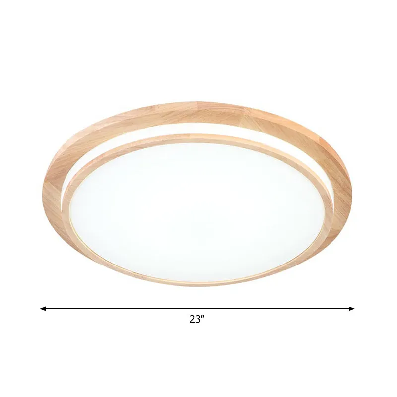 Plafonnier rond en bois naturel Simplicity LED beige, lumière blanche chaude/blanche, 38,1 cm/45,7 cm/58,4 cm de diamètre...