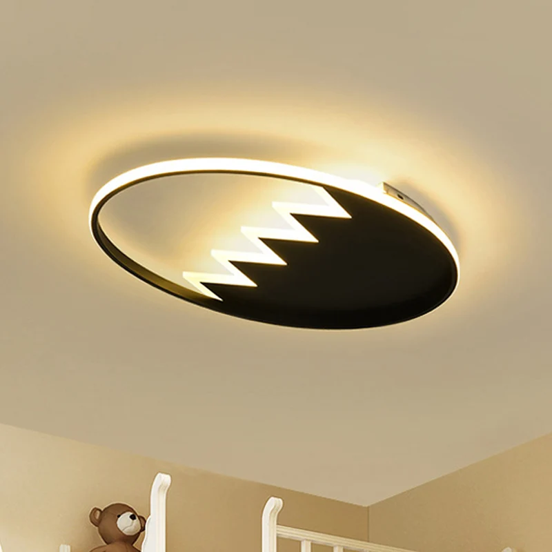 Plafonnier rond contemporain de 22"/26" de large en acrylique noir/blanc à LED, lumière chaude/blanche/télécommande à grad...