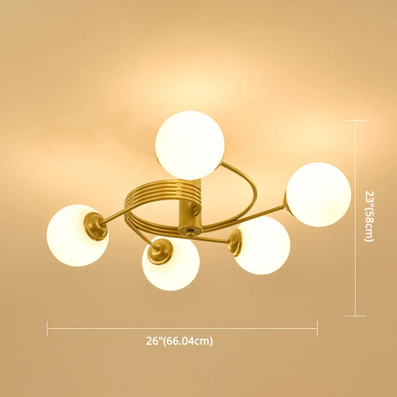 Plafonnier rond encastré contemporain en verre blanc givré pour salon Clearhalo