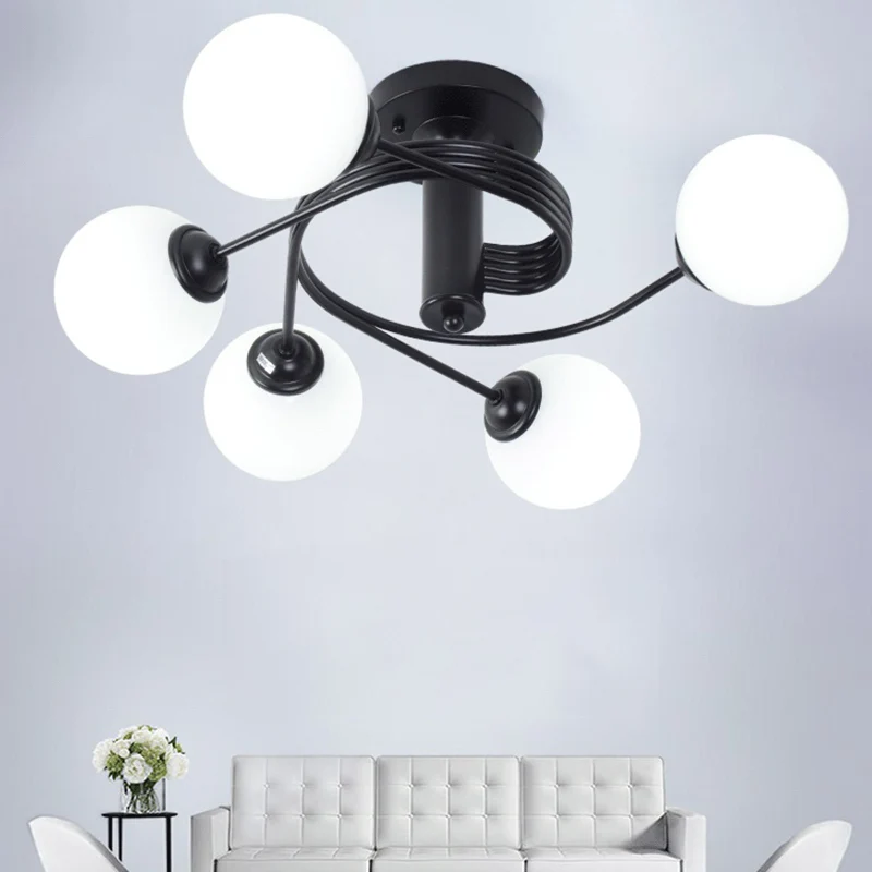 Plafonnier rond encastré contemporain en verre blanc givré pour salon Clearhalo
