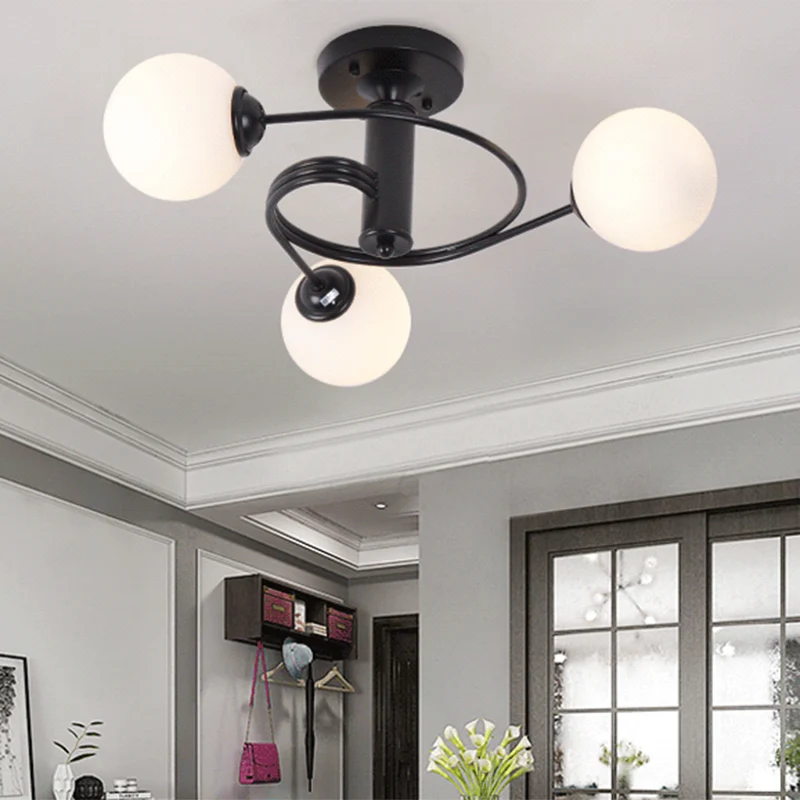 Plafonnier rond encastré contemporain en verre blanc givré pour salon Clearhalo