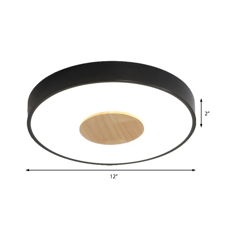 Plafonnier rond encastré en fer nordique, 1 tête, luminaire rose/bleu/blanc pour chambre à coucher, largeur 12/16/19.5 pou...