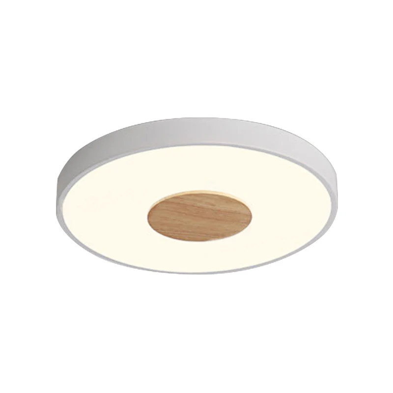 Plafonnier rond encastré en fer nordique, 1 tête, luminaire rose/bleu/blanc pour chambre à coucher, largeur 12/16/19.5 pou...