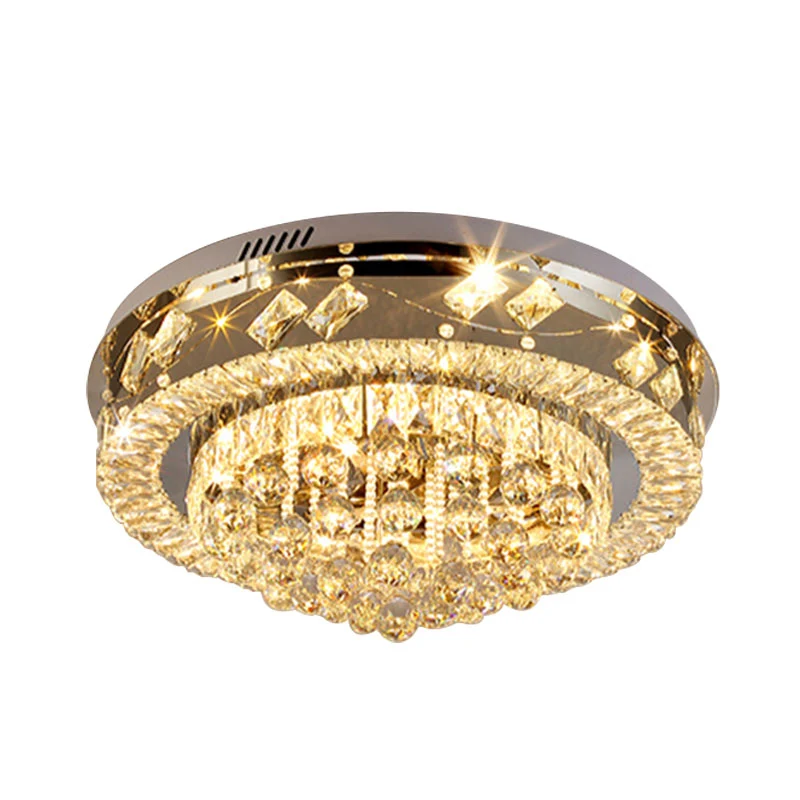 Plafonnier rond encastré modernisme clair biseauté cristal LED chambre encastré lampe Clearhalo
