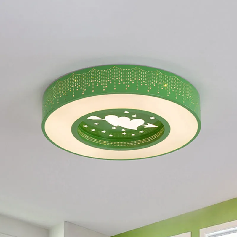 Plafonnier rond à encastrer en acrylique Macaron, bleu/jaune/vert, 16"/19,5"/23,5" de diamètre, plafonnier LED en troisièm...