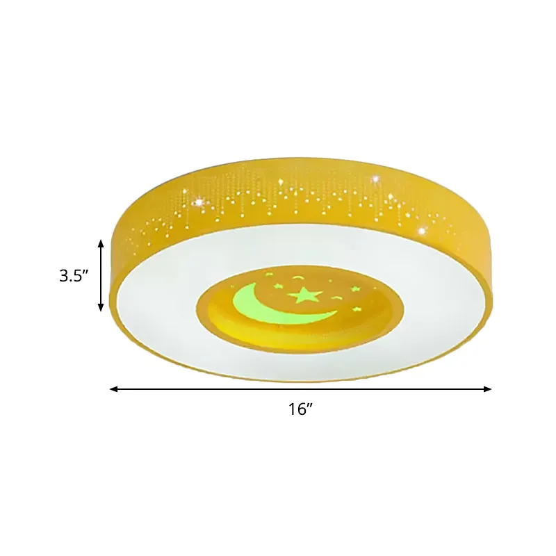 Plafonnier rond à encastrer en acrylique Macaron, bleu/jaune/vert, 16"/19,5"/23,5" de diamètre, plafonnier LED en troisièm...
