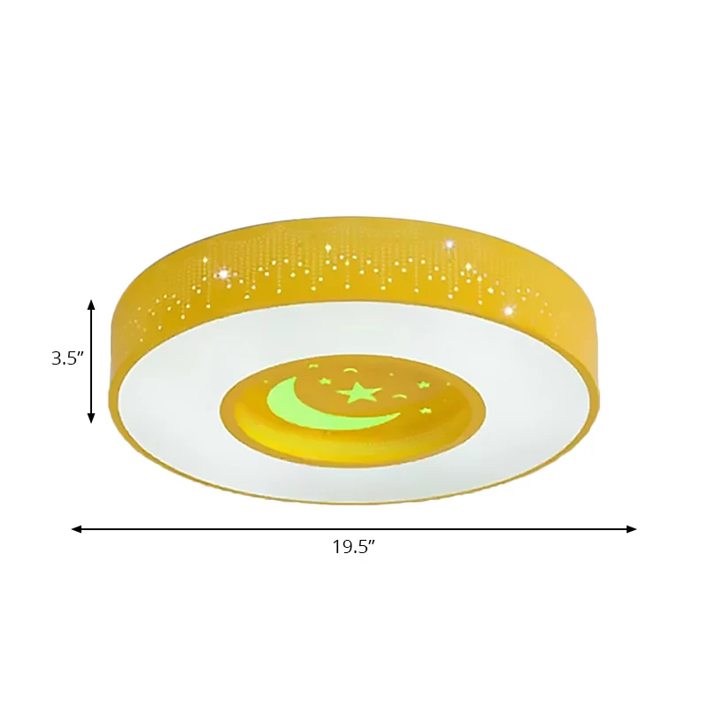 Plafonnier rond à encastrer en acrylique Macaron, bleu/jaune/vert, 16"/19,5"/23,5" de diamètre, plafonnier LED en troisièm...