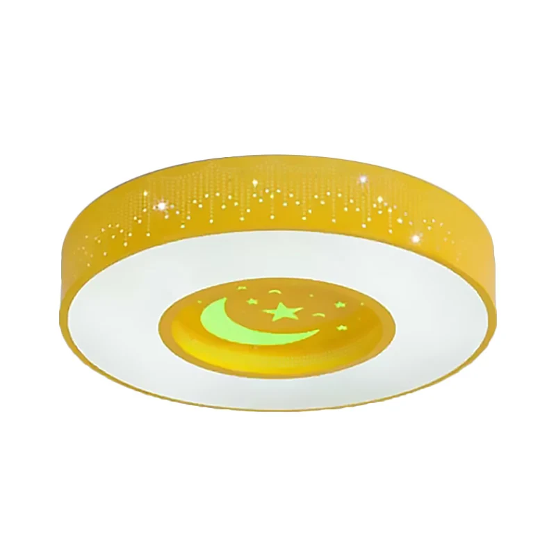 Plafonnier rond à encastrer en acrylique Macaron, bleu/jaune/vert, 16"/19,5"/23,5" de diamètre, plafonnier LED en troisièm...