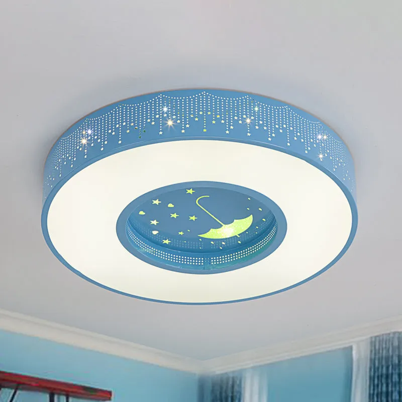 Plafonnier rond à encastrer en acrylique Macaron, bleu/jaune/vert, 16"/19,5"/23,5" de diamètre, plafonnier LED en troisièm...