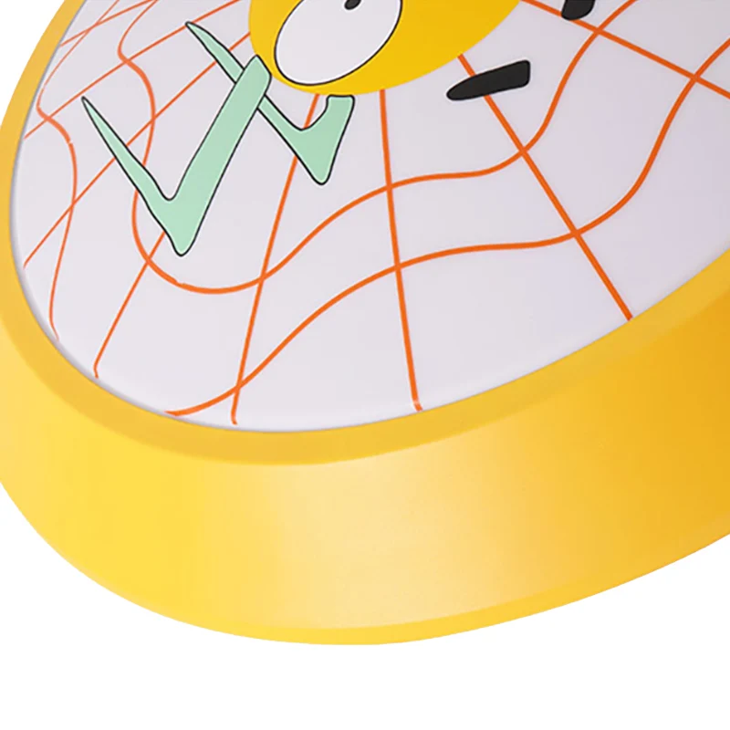 Plafonnier rond jaune avec plafonnier encastré en acrylique de dessin animé d'araignée Clearhalo