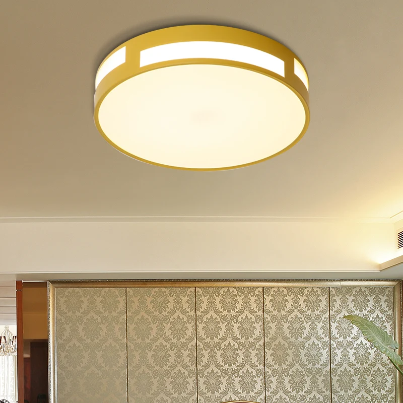 Plafonnier rond à LED en acrylique, design nordique moderne, luminaire décoratif d'intérieur, bleu/vert/rose/jaune Clearhalo