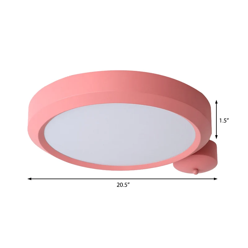 Plafonnier rond à LED intégré en métal bleu/rouge/jaune, plafonnier nordique en deuxième vitesse, 20,5"/25" de largeur Cle...