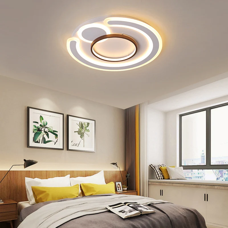 Plafonnier rond en métal de 16,5 / 20,5 / 24,5 po de large, plafonnier rond en métal de style nordique, blanc chaud/blanc...