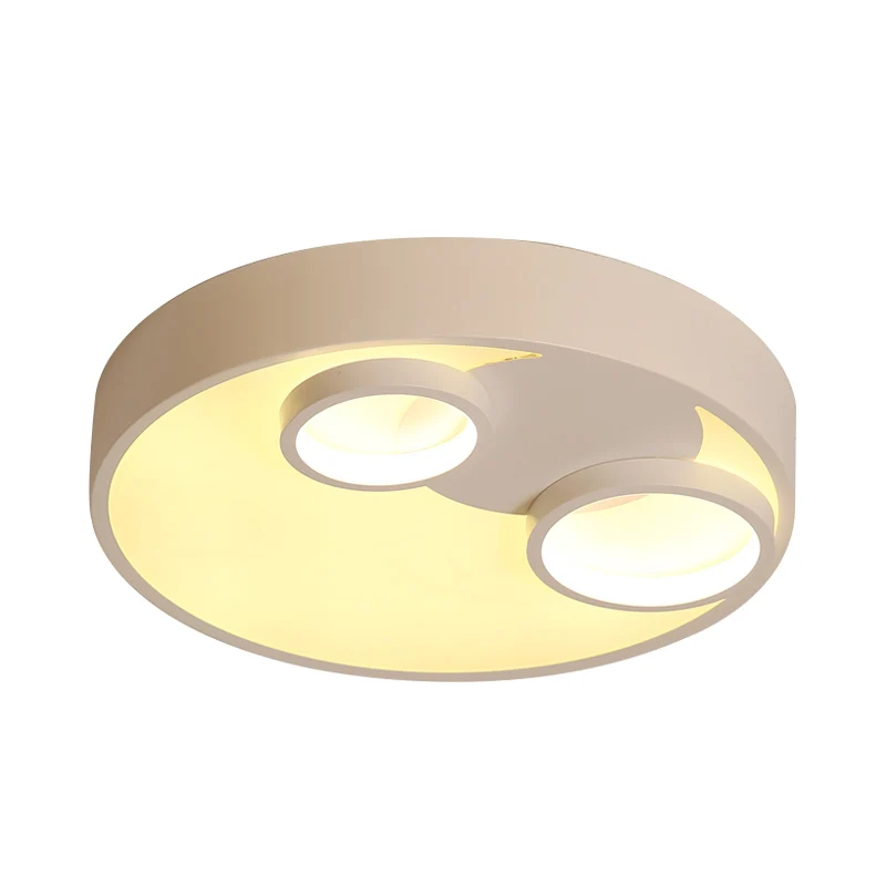Plafonnier rond en métal avec diffuseur acrylique, plafonnier Led nordique pour enfants Clearhalo