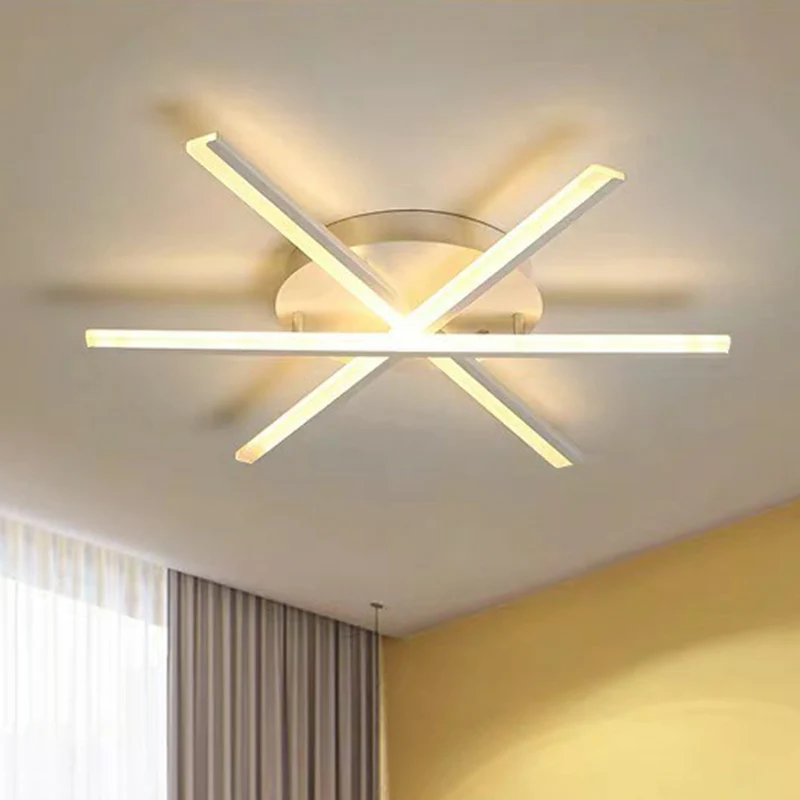 Plafonnier Semi-affleurant radial en acrylique modernisme LED plafonnier pour salon Clearhalo