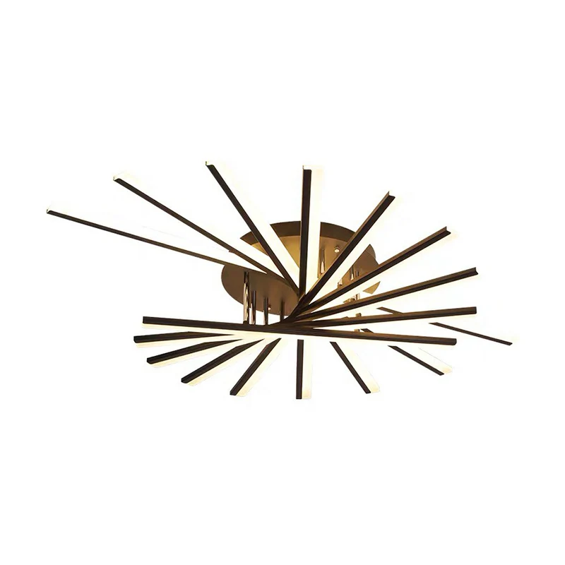 Plafonnier Semi-affleurant radial en acrylique modernisme LED plafonnier pour salon Clearhalo